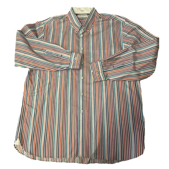 Paul Fredrick Slim Fit L/S Dress Shirt 100% Cotton Multicolor Men’s Size XL - Picture 4 of 8